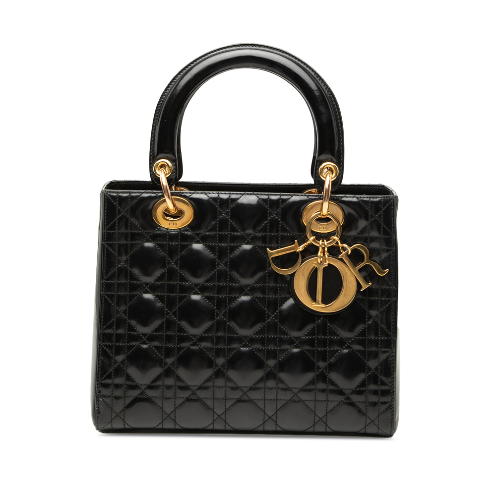 Pre-Loved Dior Medium Patent Cannage Lady Dior